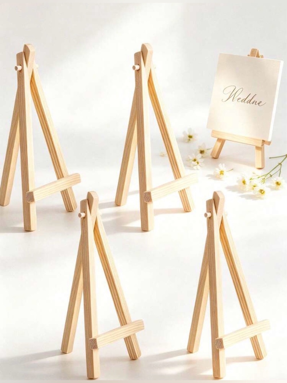10 PCS Small Wooden Mini Easel Stand for Canvas - Natural